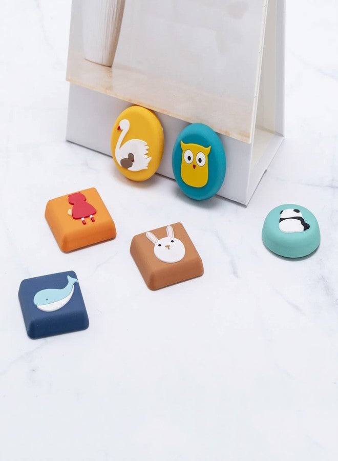 OLWICK® Cartoon Shape Silicone Wall Protector Door Knob Stopper, Self Adhesive Wall Sticker Pad, Pack of 3, Random Design - Image 3